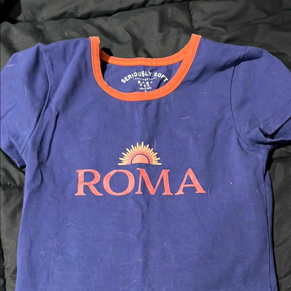 Aeropostale Blue and Orange Short Sleeve Tee